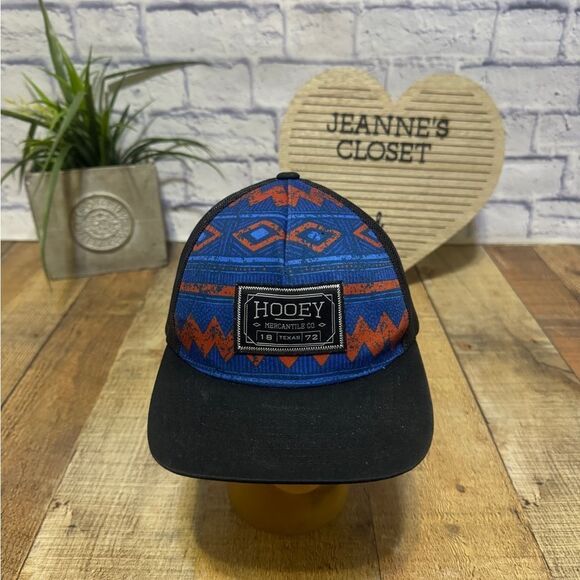 Hooey Men's "Doc" blue Black 5 Panel Trucker Cap - Picture 2 of 7